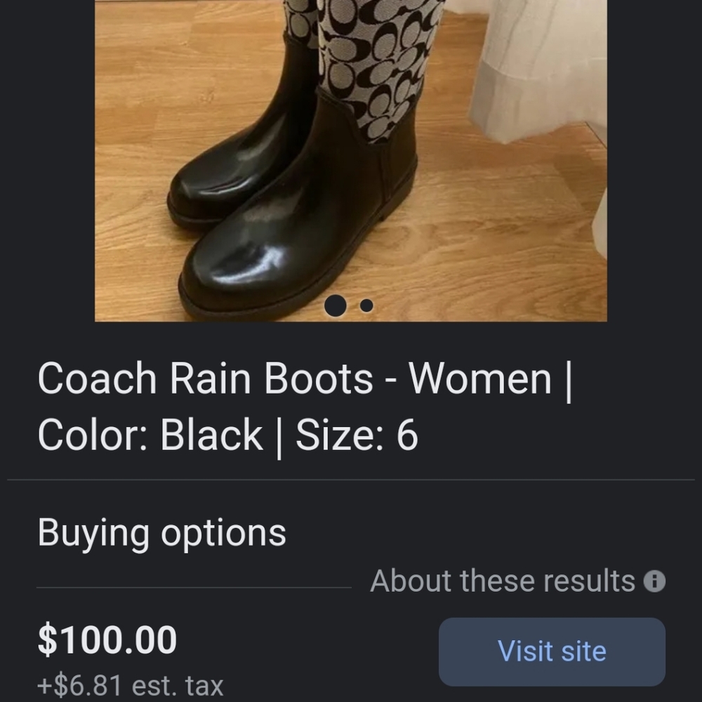 Coach rain boots